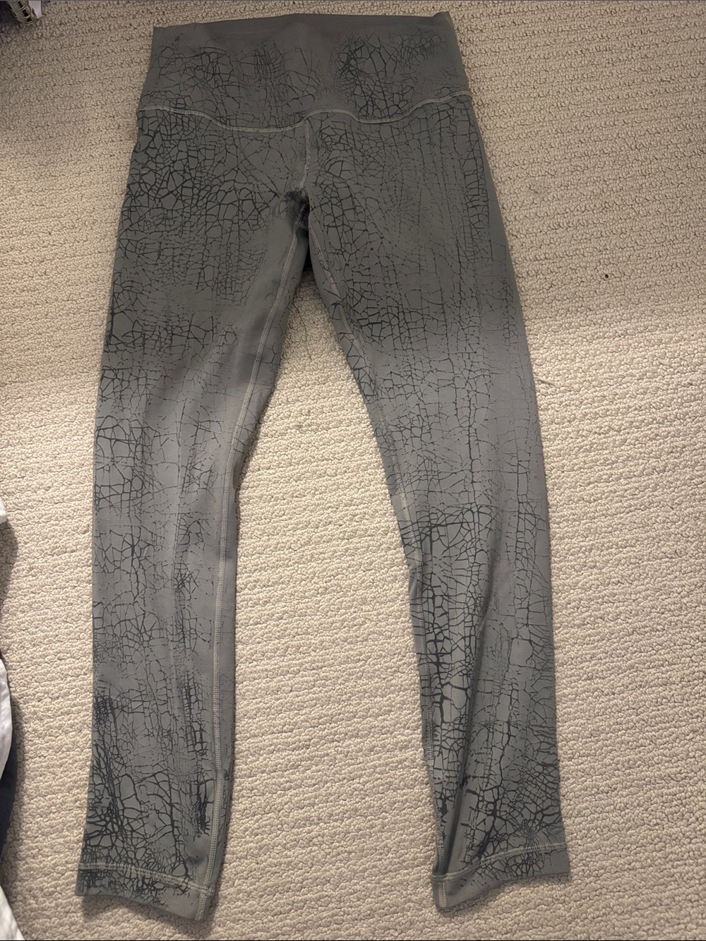 lululemon athletica Gray Crackle-Print High-Rise Leggings